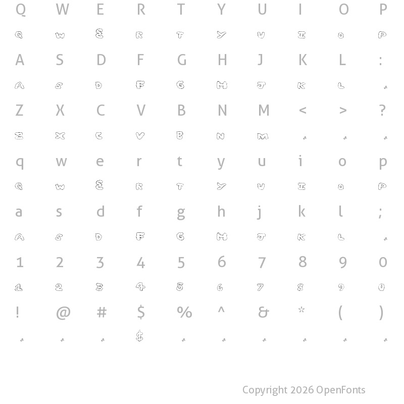 Character Map of GhostClouds Regular