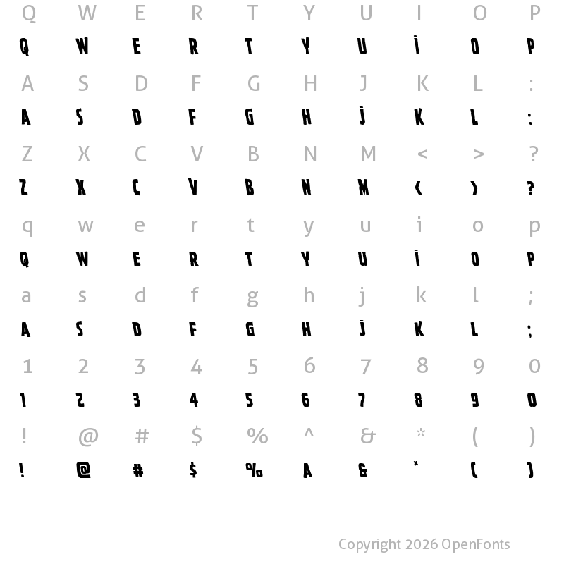 Character Map of Ghoulish Intent Leftalic Italic