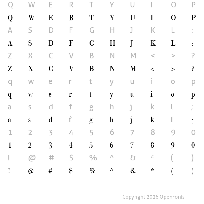 Character Map of GiambattistaVsPetit Regular