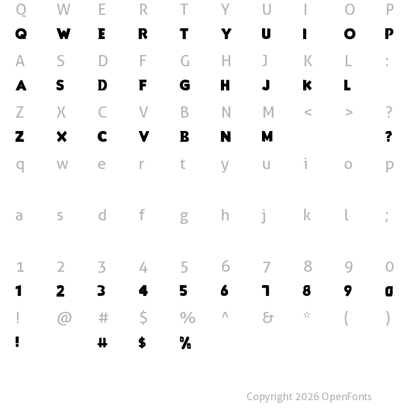 Character Map of Giant Bulkso Regular