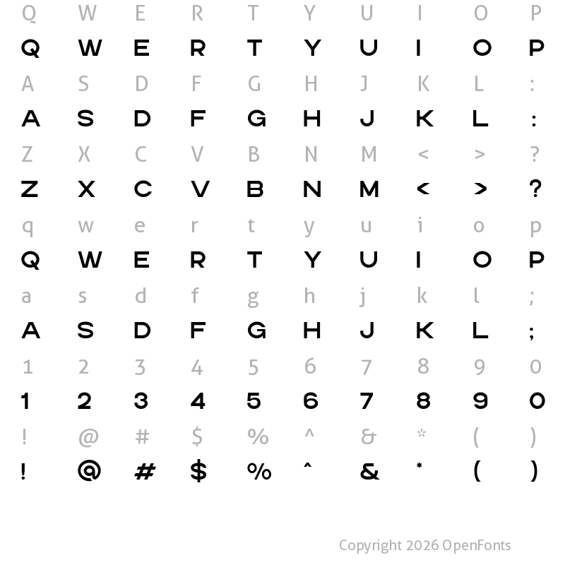 Character Map of Gigantic FS Regular