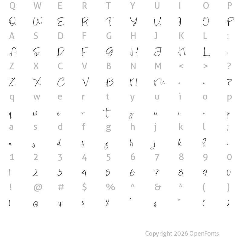 Character Map of Gilconish Matter Regular
