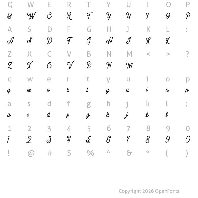 Character Map of Gillnord Regular