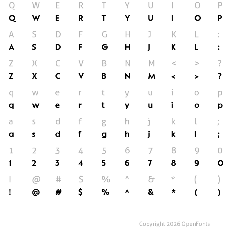 Character Map of Gilsock Regular