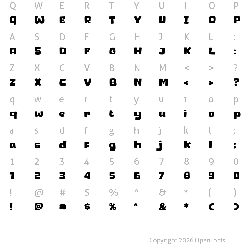 Character Map of Ginger Cat Regular