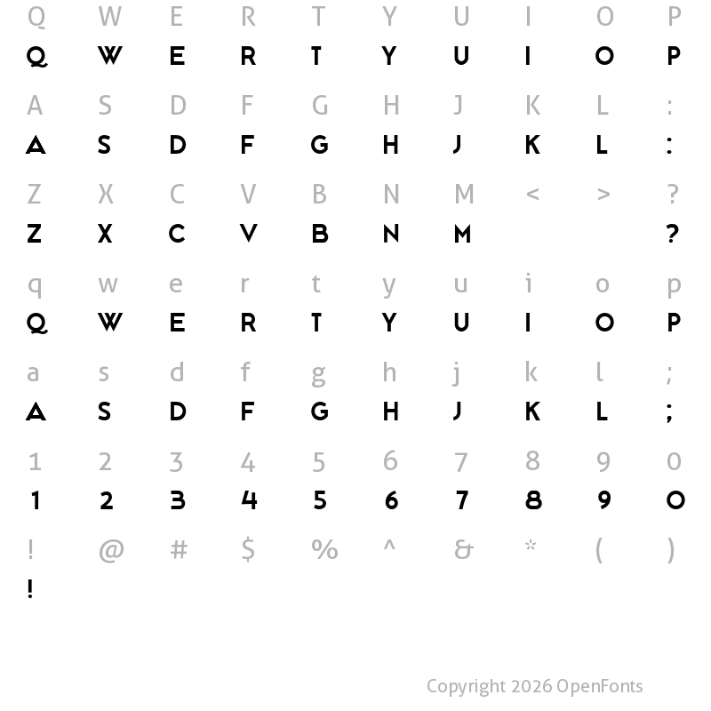 Character Map of Ginkgo Regular