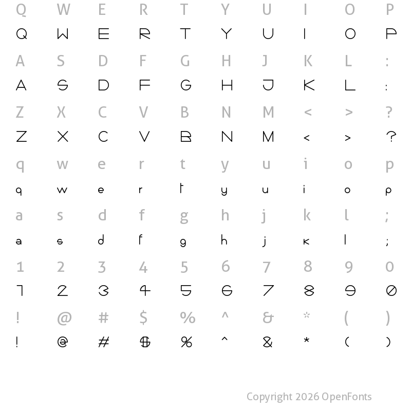 Character Map of Giorgino Regular