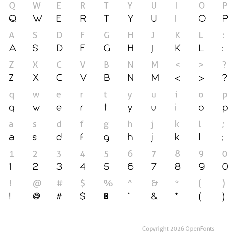 Character Map of Giorgio Regular