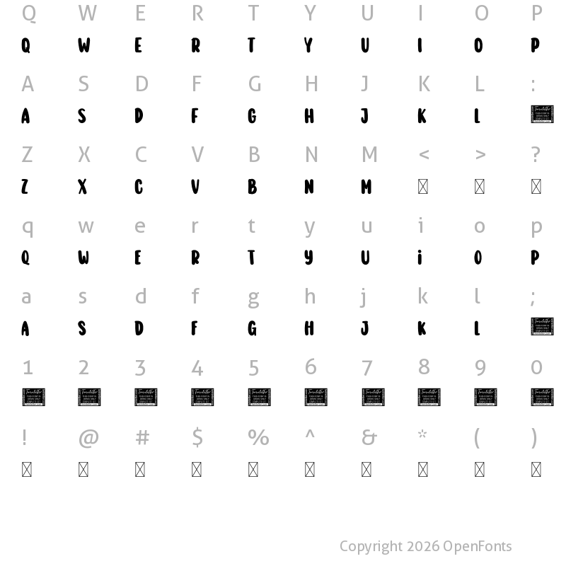 Character Map of Girly Personal