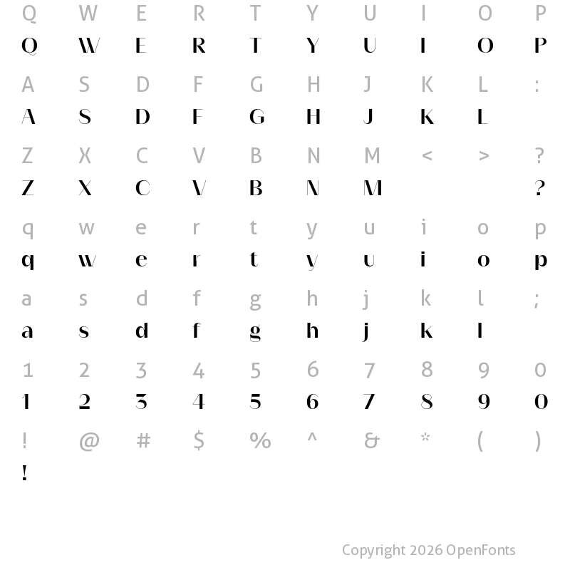 Character Map of Girona Test SemiBold