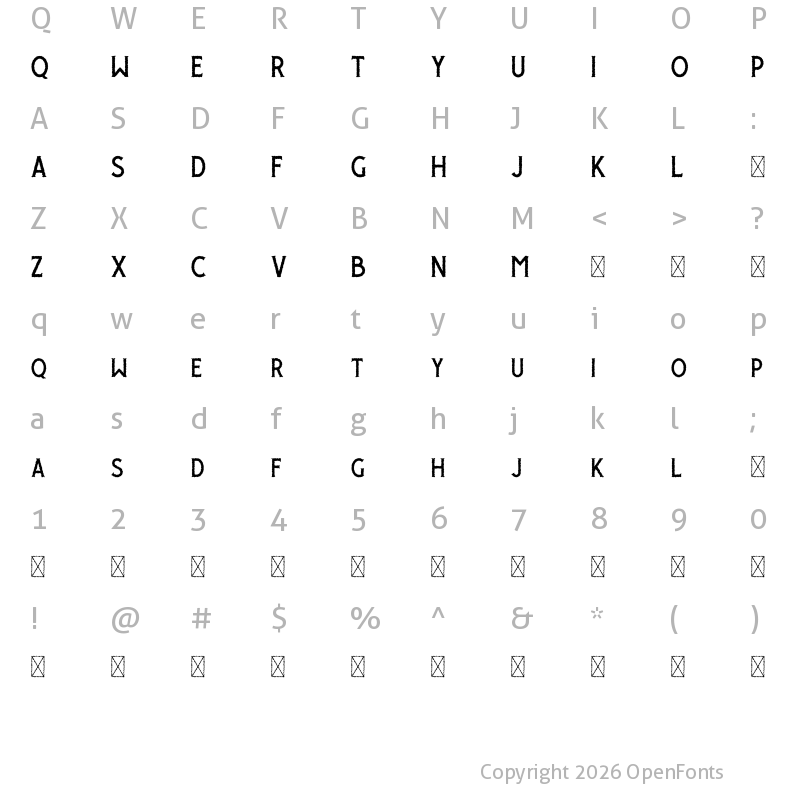 Character Map of Giroud Free Rough