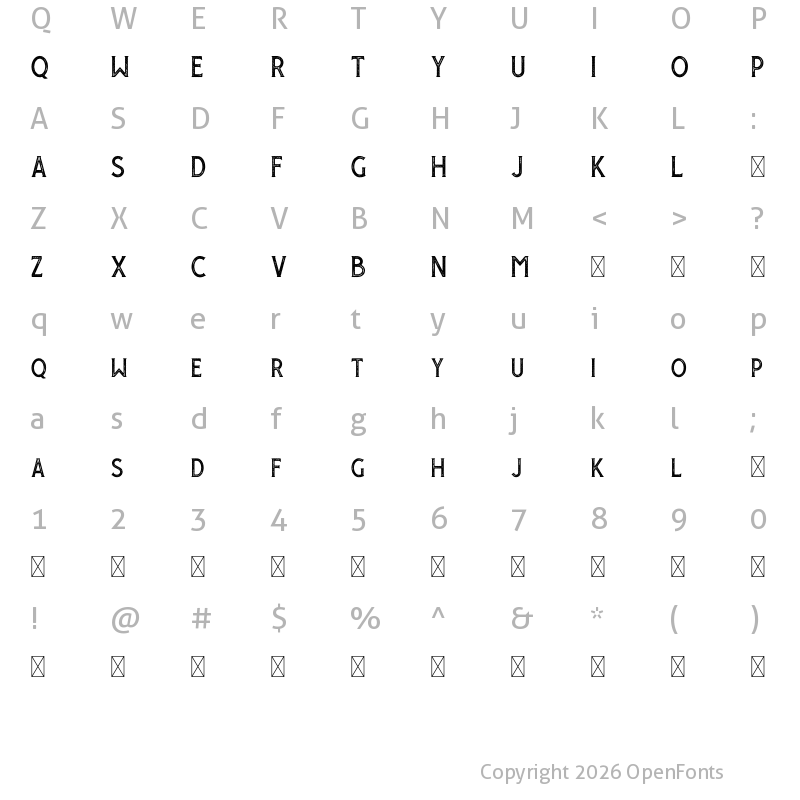 Character Map of Giroud Free Stamp