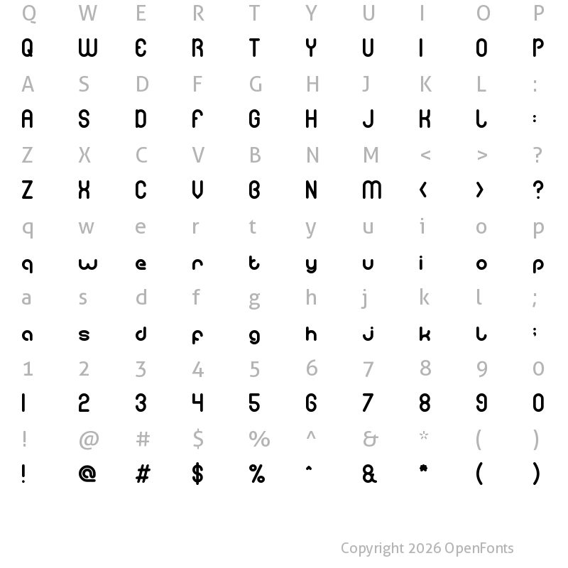 Character Map of gitchgitch Regular