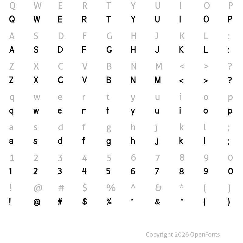 Character Map of Give Me The Scoop Regular