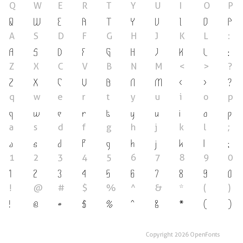Character Map of Gizmo Regular