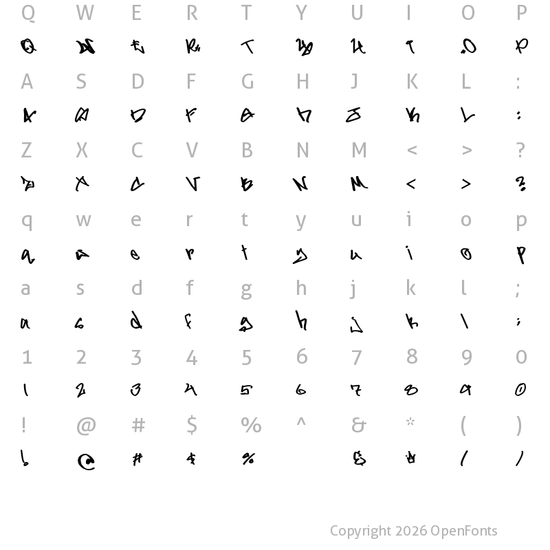 Character Map of Gladiator Gruel Regular
