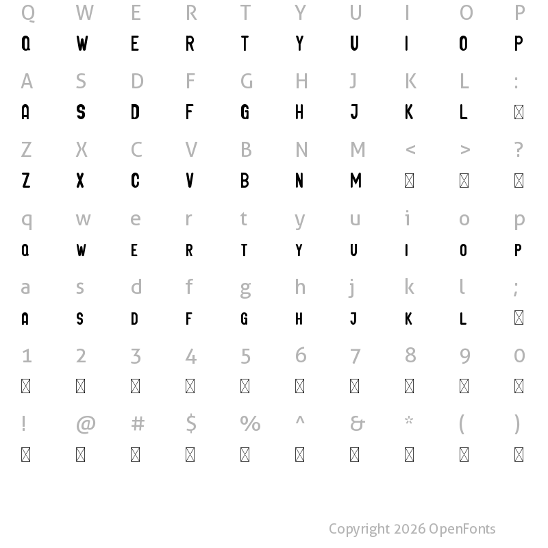 Character Map of GLIFORD DEMO Regular