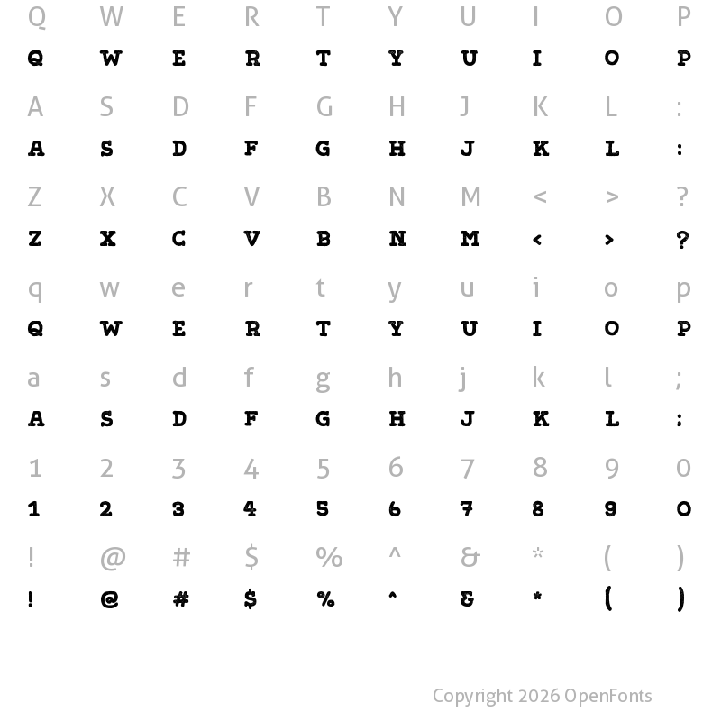 Character Map of Gliny Hand Slab Rasp