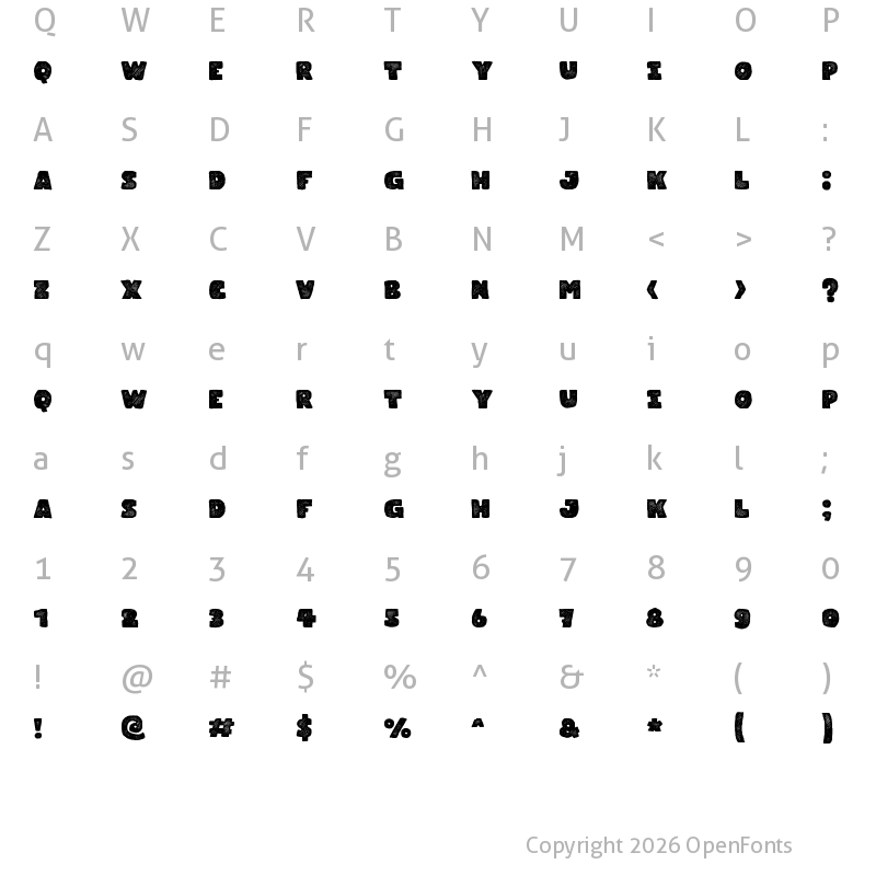 Character Map of Gliny Heavy Rasp