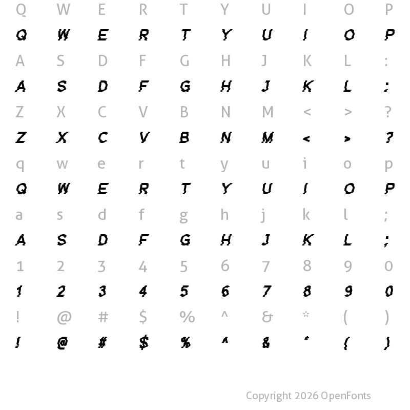 Character Map of Glitch Goblin Regular