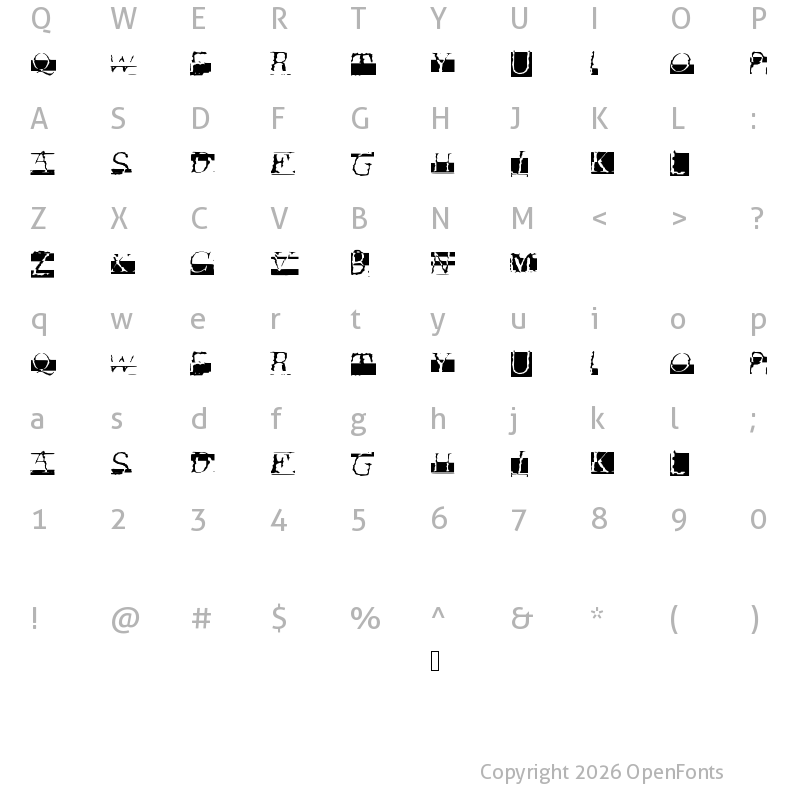 Character Map of Glitch Medium