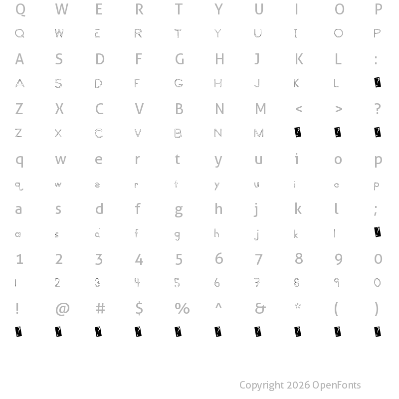 Character Map of GlobalVillage Regular