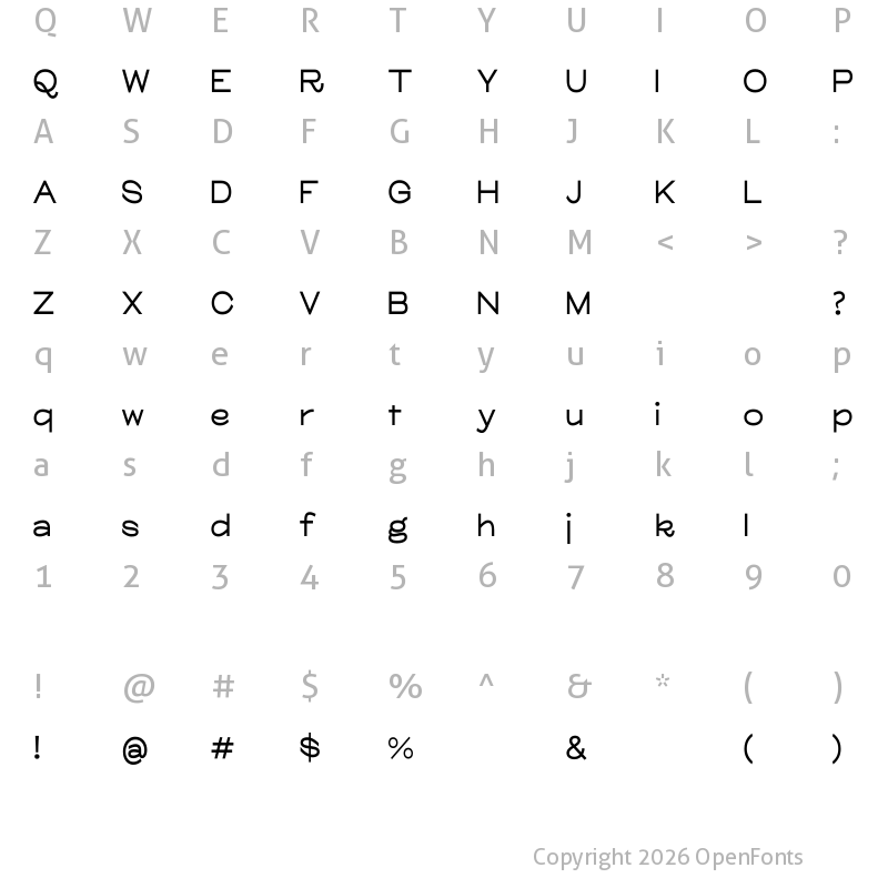 Character Map of Glora SemiBold