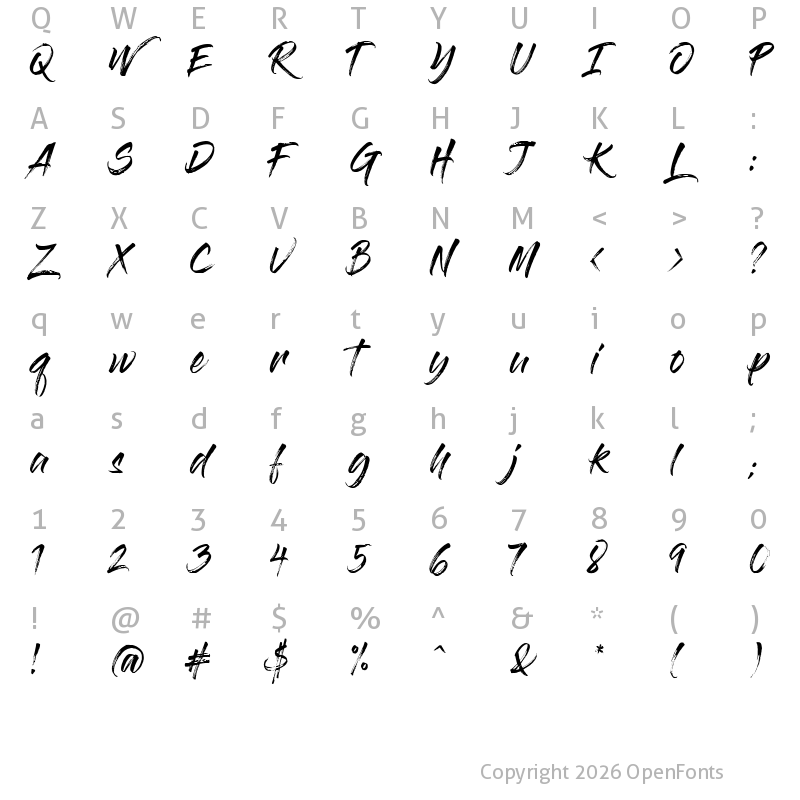 Character Map of Gloss And Bloom Regular
