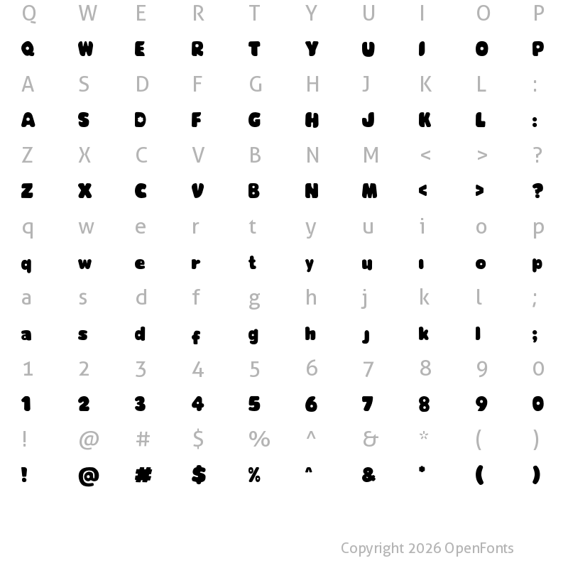 Character Map of Glowie Regular