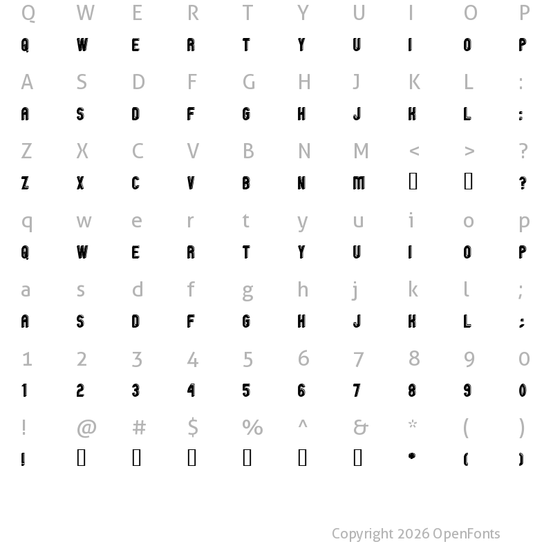 Character Map of GM Exp Offset Outline Regular