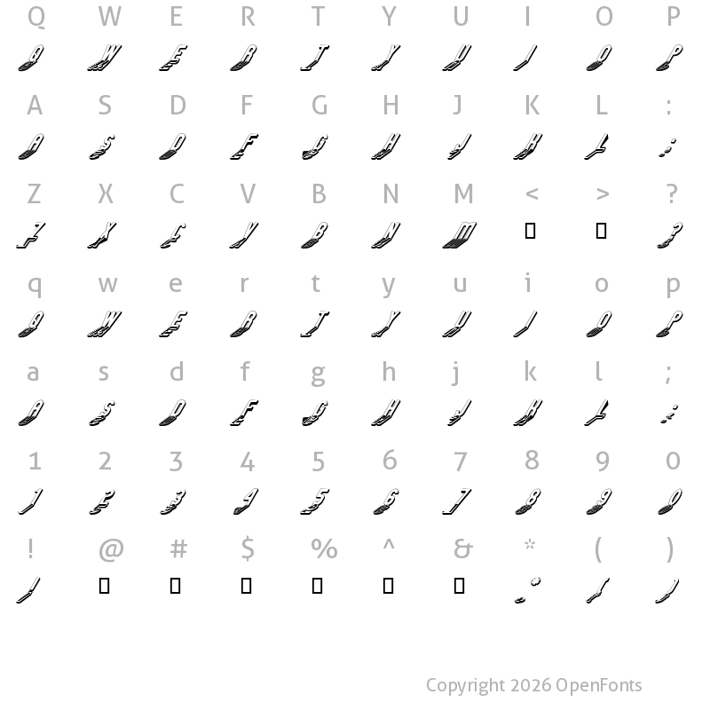 Character Map of GM Exp Shadow Gravestone2 Regular
