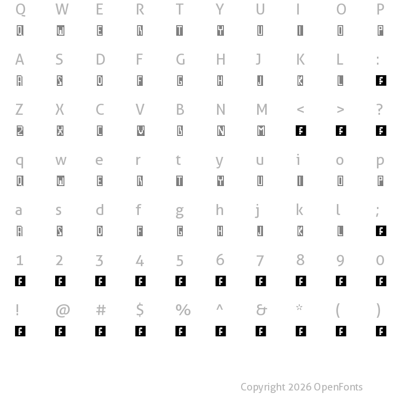 Character Map of GM No1 Regular