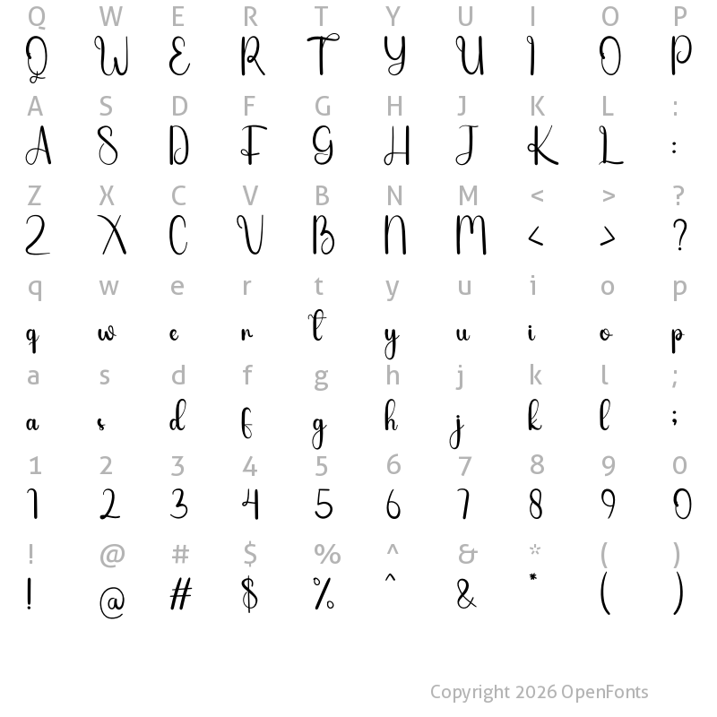 Character Map of Gnomeline Regular