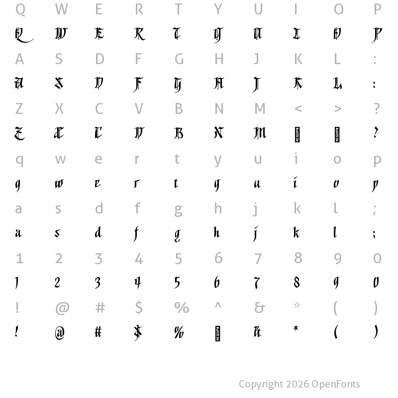 Character Map of Goalthink Regular