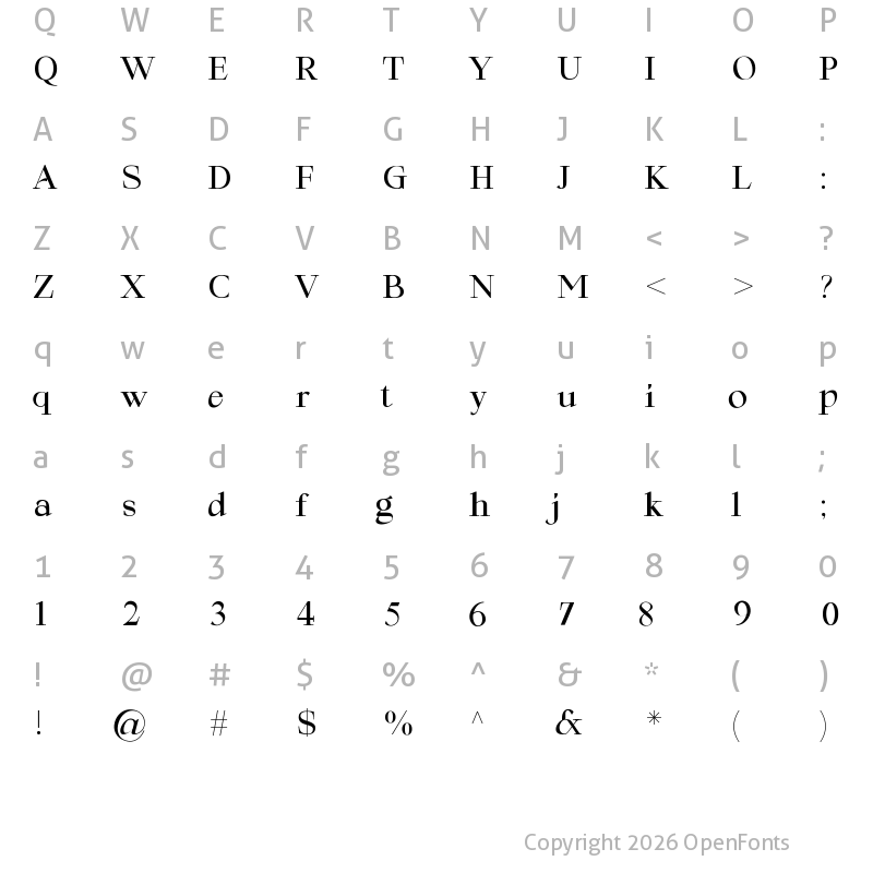 Character Map of Goat & Qalvigo Regular
