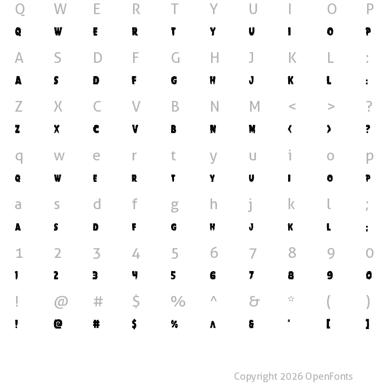 Character Map of Goblin Creek Condensed Condensed