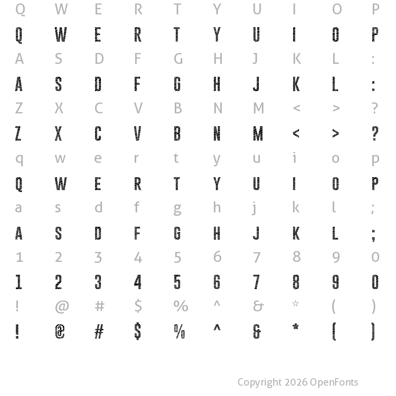 Character Map of Gobold CUTS Regular