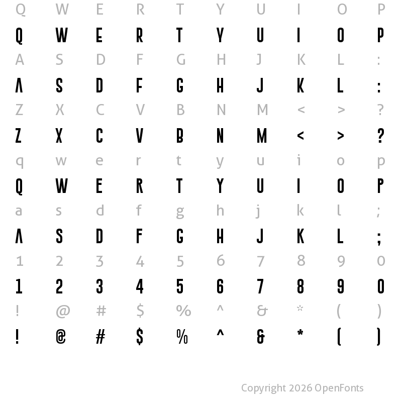 Character Map of Gobold Extra1 Regular