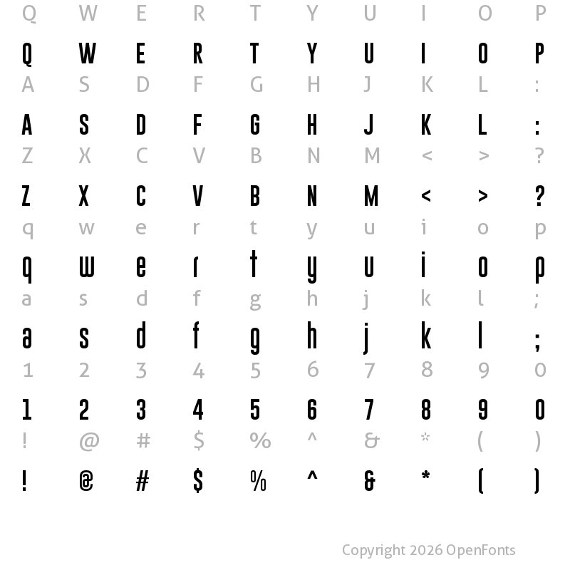 Character Map of Gobold Uplow Regular