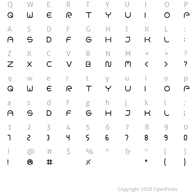 Character Map of Goca logotype beta Regular