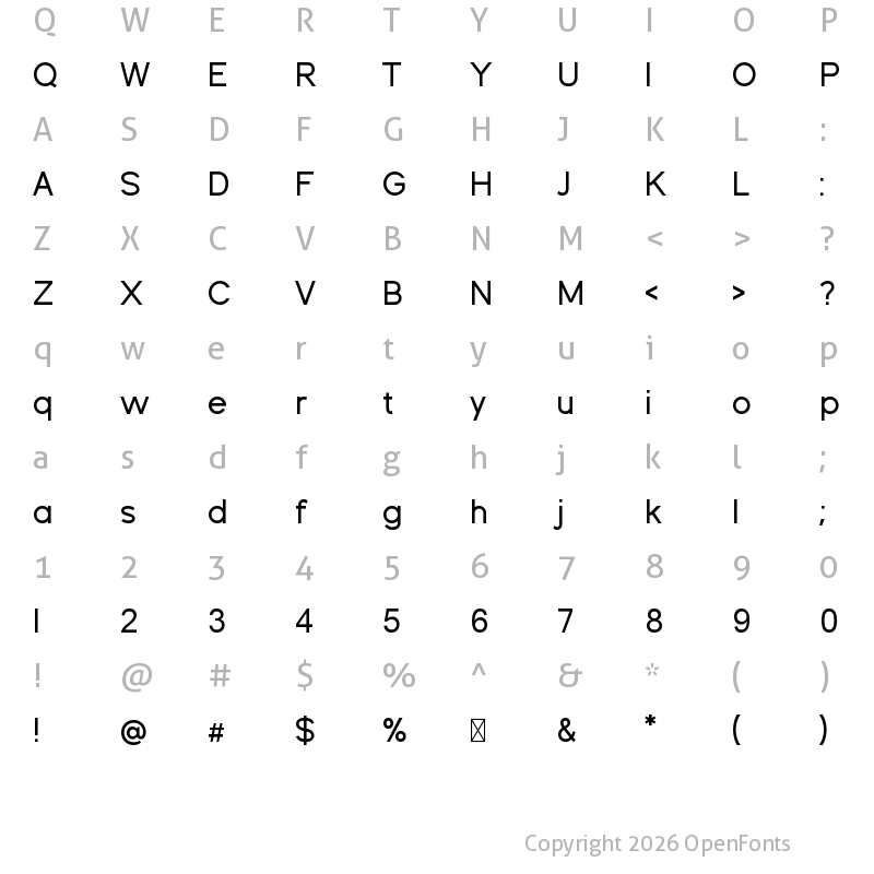 Character Map of GodshineSans Bold