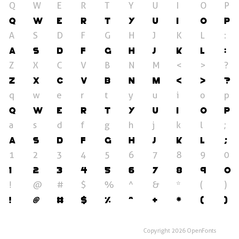 Character Map of GoGo Hack Regular