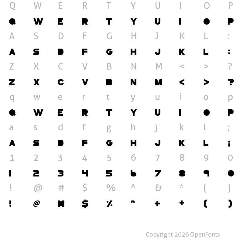 Character Map of GoGoPosterPunch Bold