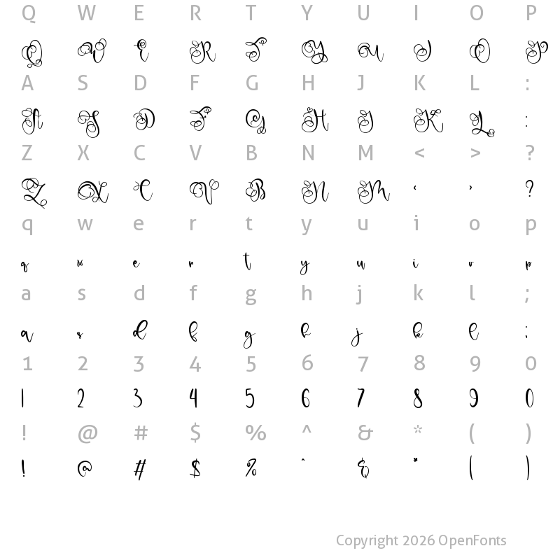 Character Map of Gohye Personal Use Only Regular