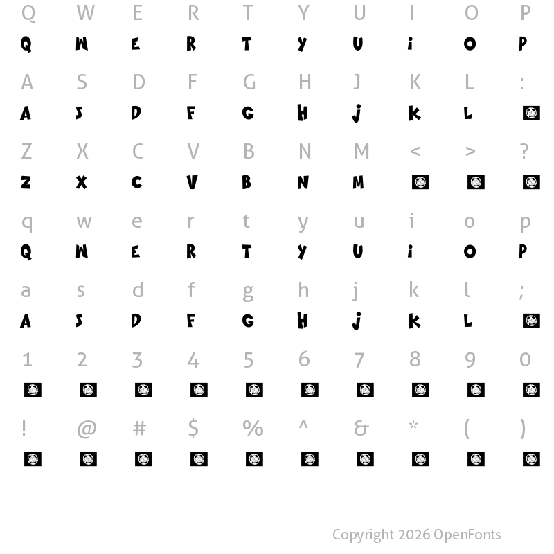 Character Map of GOING MERRY Regular