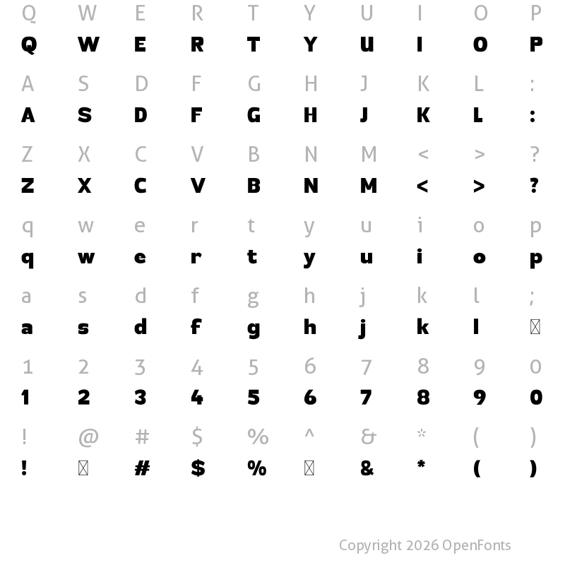 Character Map of Gokschil Regular