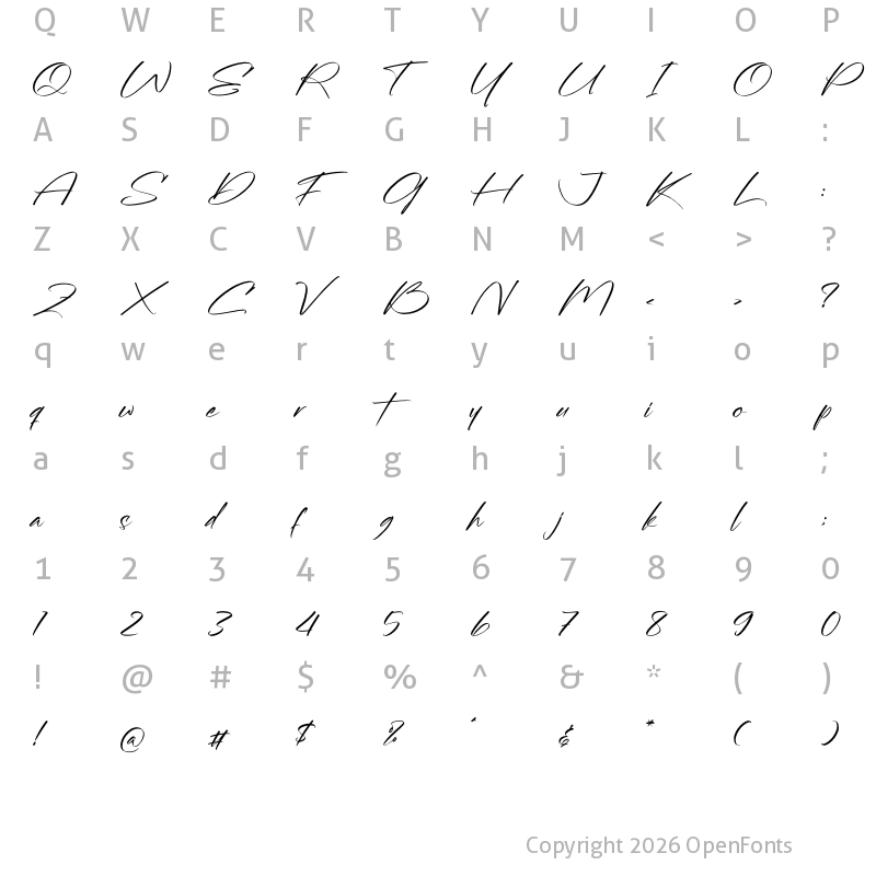 Character Map of Golassity Foreston Regular