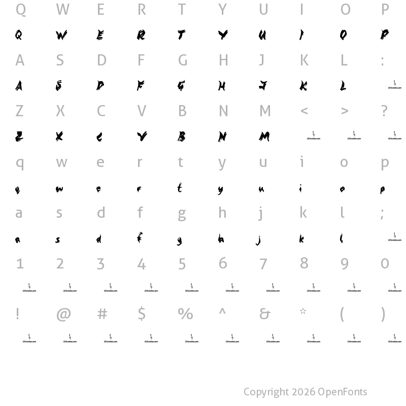 Character Map of Gold Mine Regular