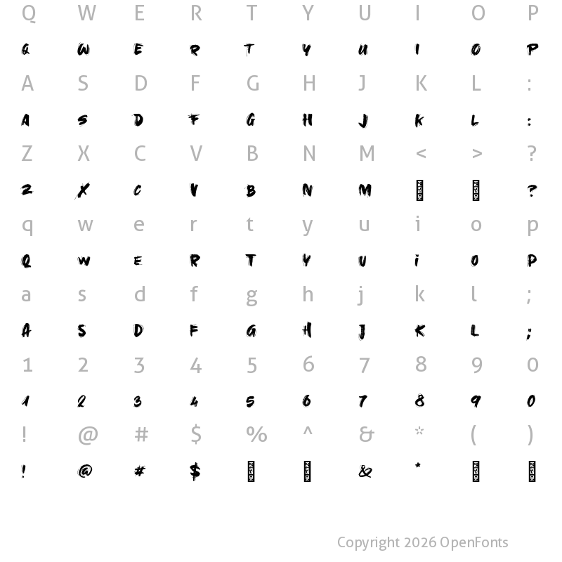 Character Map of Gold Under The Mud Regular