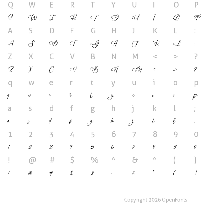 Character Map of Golden Bloom Regular
